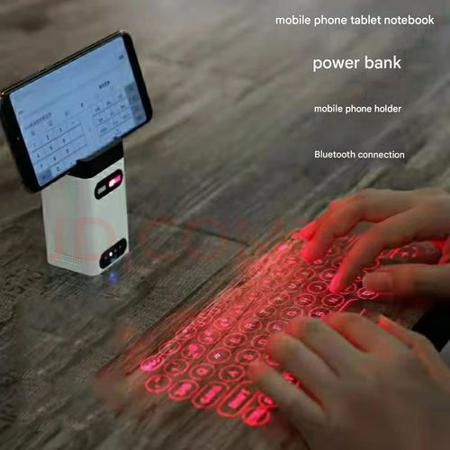 Bluetooth laser projection keyboard + mouse + mobile phone holder + mobile power creative gift