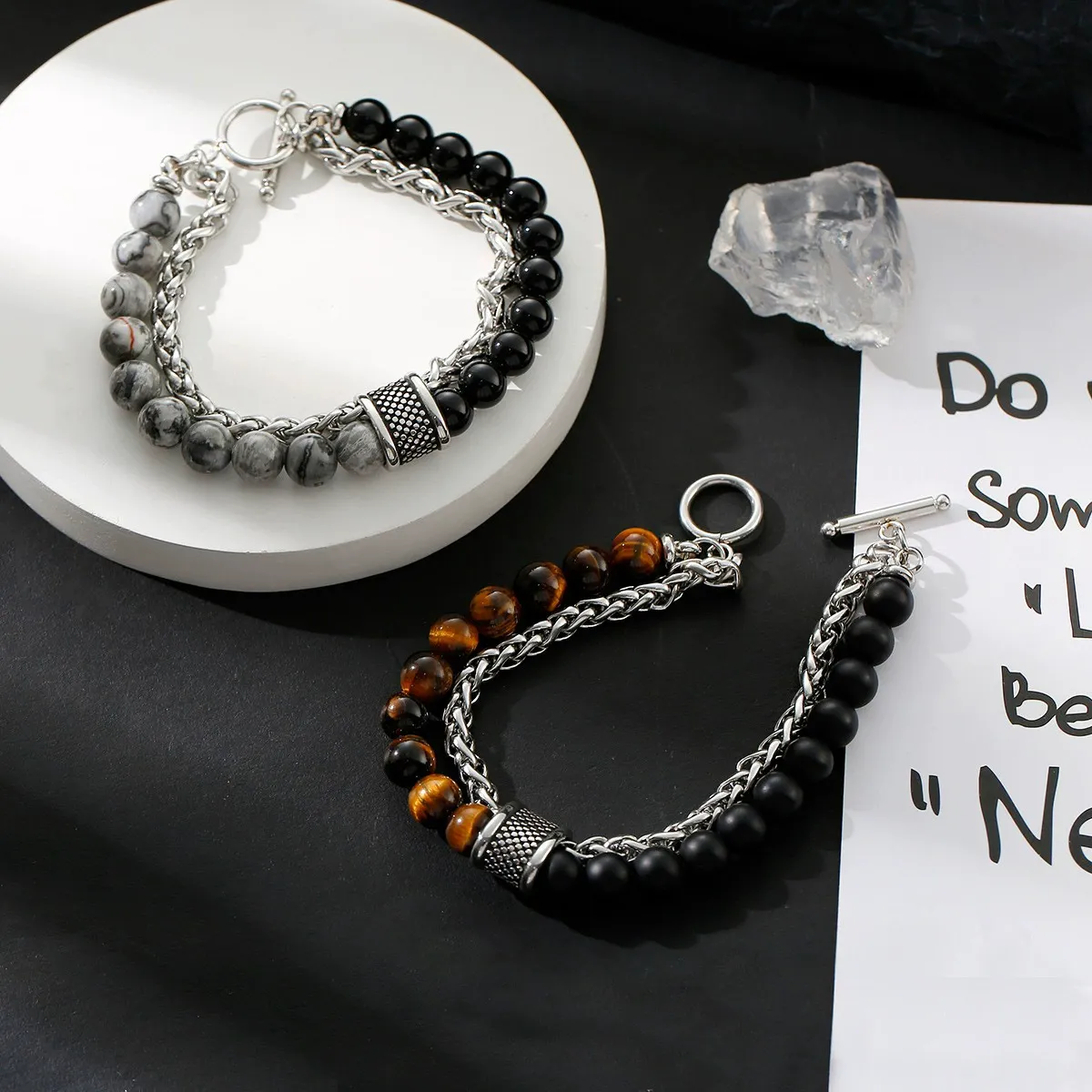 Men's Obsidian Bracelet - Premium, Trendy and Unique Black Stone Bead Strand