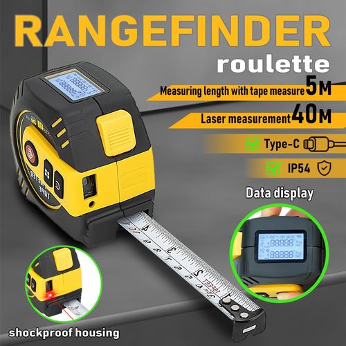 High-Precision Laser Measure – 5m Tape + 40m Laser Distance Meter! Digital Measuring Tool for Construction & Renovation
