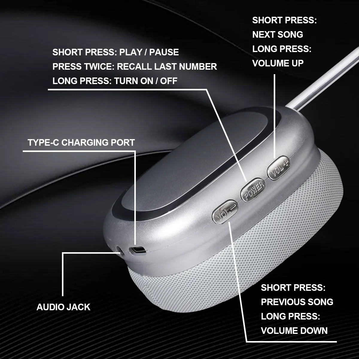 Over-Ear Bluetooth Headphones B35 True Stereo Hi-Fi Sound Wireless Headphones