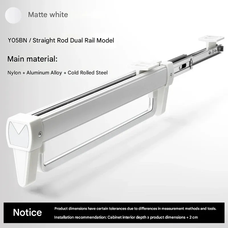 Integrated Slide Rail Pant Pull-Out System for Wardrobe  Recessed Top-Mount Sliding Clothes Rail