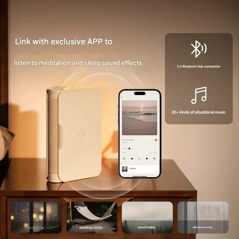 Bluetooth Book Light Speaker | Wireless Charging Bedside Lamp, Night Light, Gift for Boyfriend Girlfriend