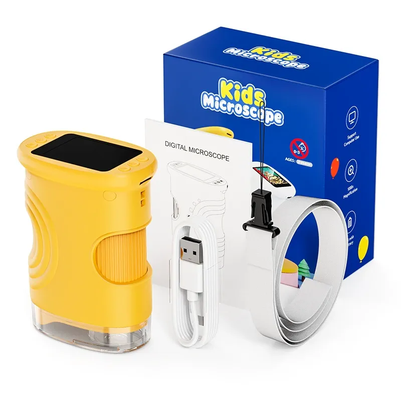 New 2-inch Dual-Focus Handheld Digital Camera, 2MP High-Definition 1000X Educational Observation Microscope
