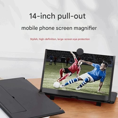 14-inch Telescopic Screen Magnifier - 3D Viewing Enlarger & Phone Stand