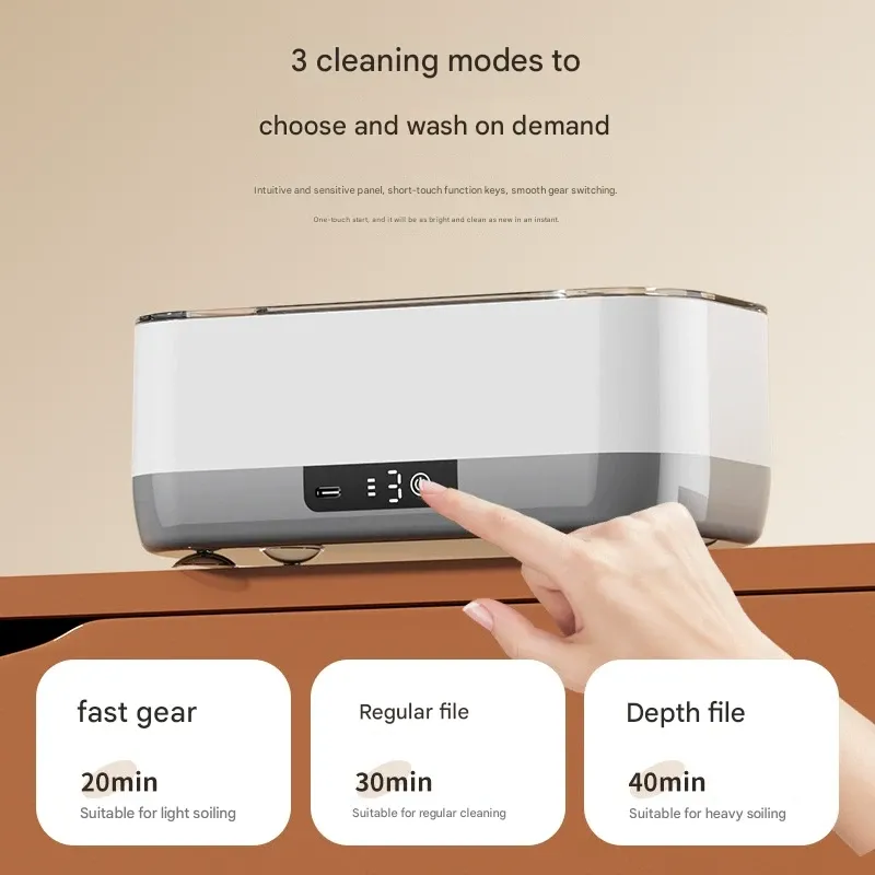 Multifunctional Eyewear Cleaner Machine  Ultrasonic Jewelry Watches Makeup Brushes Cleaner Box  Vibration Stain Removal System