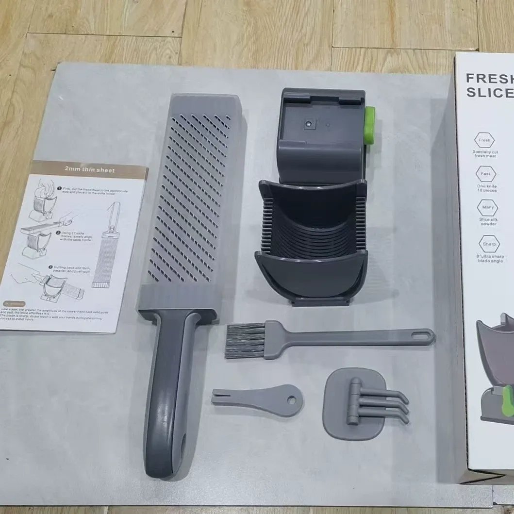 Bestseller Meat Slicer   3-in-1 Manual Cutter for Slices Strips Dices  Home Kitchen Essential - No Electricity Needed