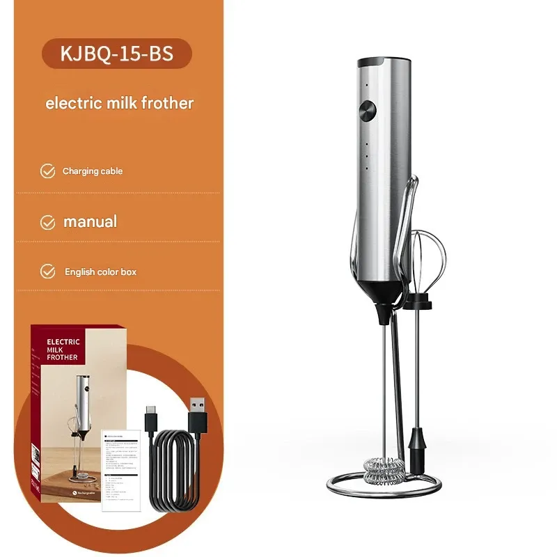 Milk Frother, Coffee Frother & Electric Whisk - 2-in-1 Cordless Handheld Milk Stirrer and Egg Beater