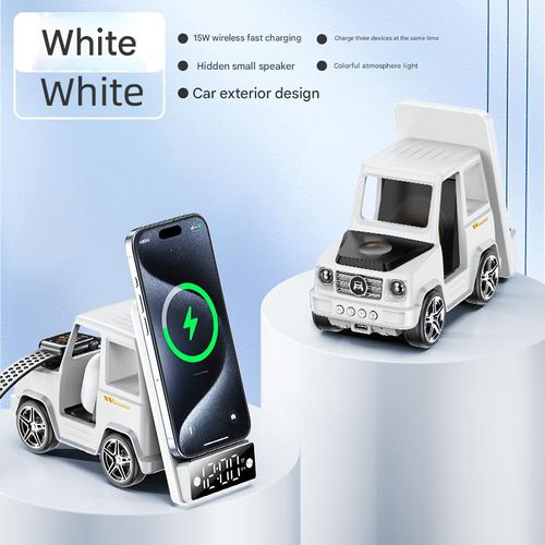Desktop car wireless charging mobile phone holder Apple mobile phone earphone watch fast charging three in one wireless charger