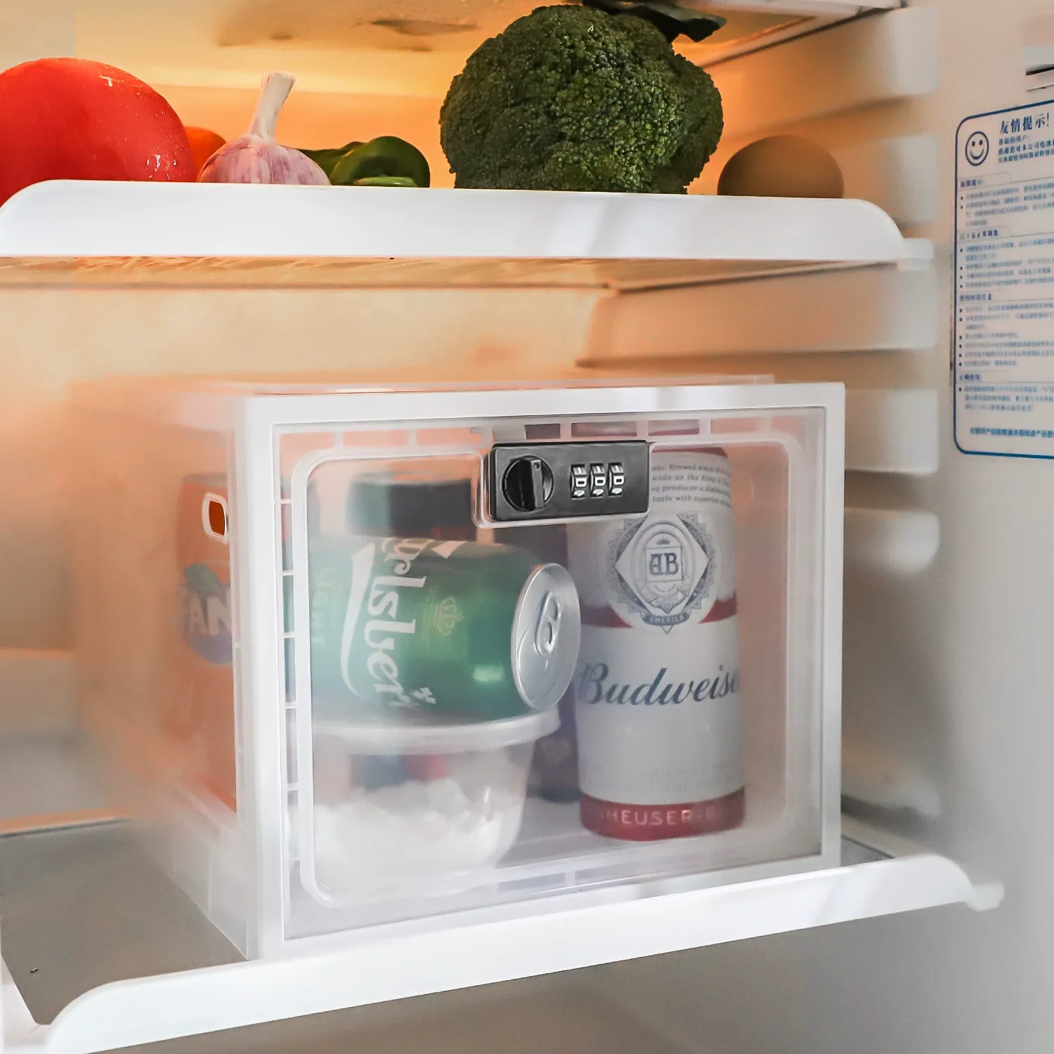 Combination Lock Storage Box – Secure Transparent Container for Fridge Snacks  Medicine & Electronics (Phones Tablets)