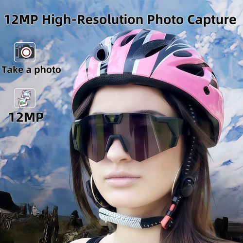 Outdoor Cycling Sunglasses, Smart Glasses with Camera for HD Photo Video, Windproof Ski Goggles
