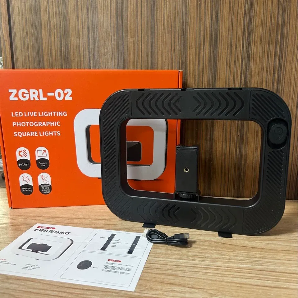 Mobile live-streaming photography beauty light, desktop photo square lamp, mobile charging live-streaming dedicated handheld light