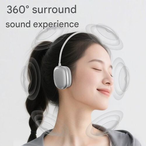 New Wireless Bluetooth Headphones Over-Ear  Compact Earphones, Minimalist and Stylish Photo Prop