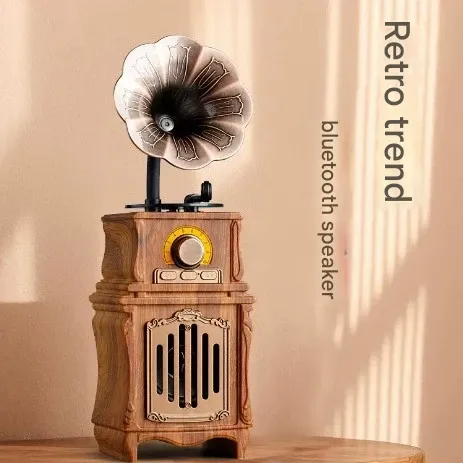 AS31 Wireless Bluetooth Speaker – Vintage Gramophone Style with Radio  Retro Bluetooth Speaker