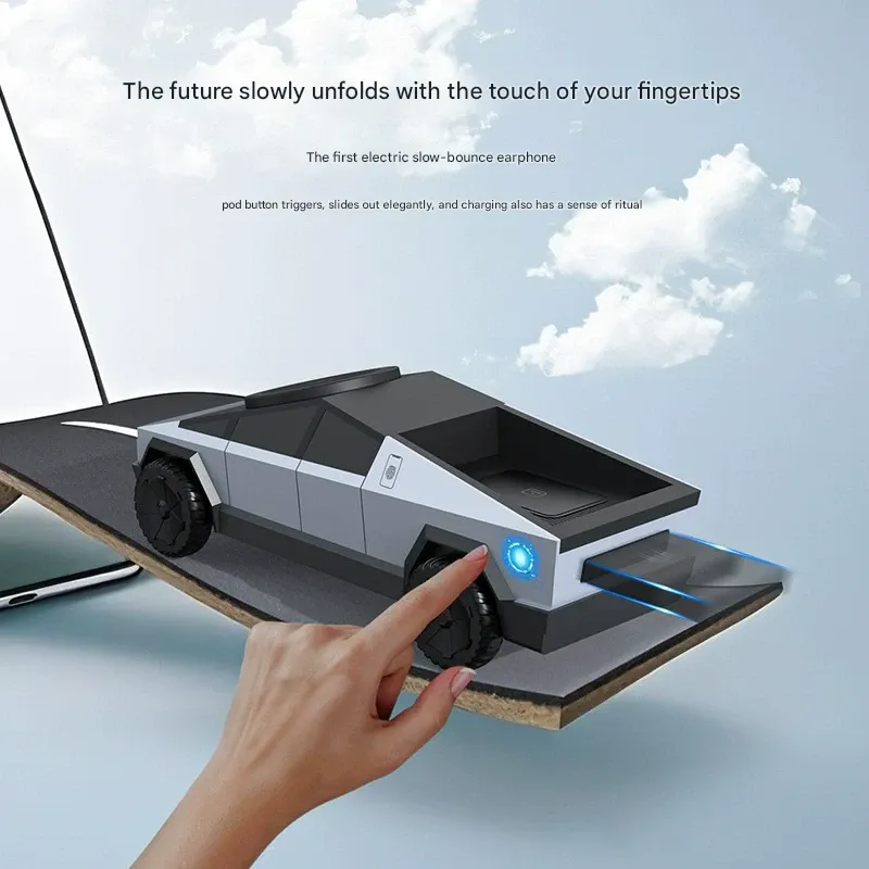 Cybertruck-Style 3-in-1 Multi-Function Wireless Charger - Qi2 Certified Desktop Charging Station