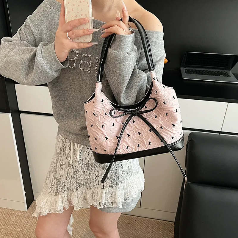 Balletcore Aesthetic Bow Bag – 2025 New Trendy & Versatile Shoulder Underarm Purse  Fashionable Handheld Tote for Work & Commute