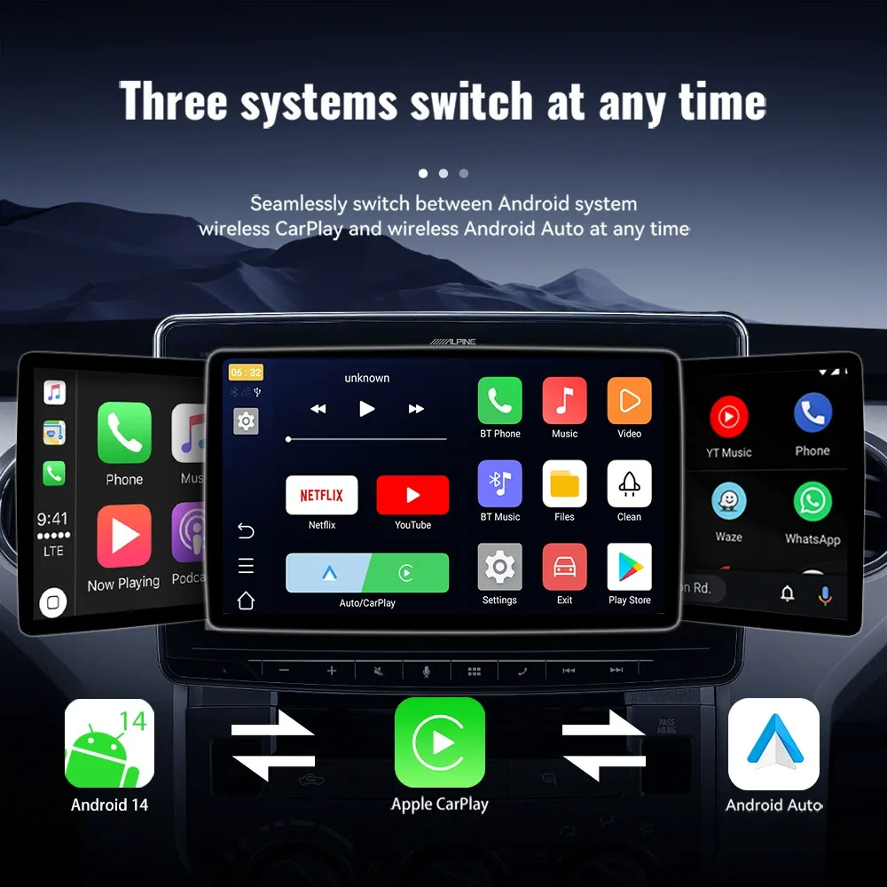 CarPlay Android Auto Adapter   4GB RAM + 32GB Storage, with Wireless CarPlay & Android Auto