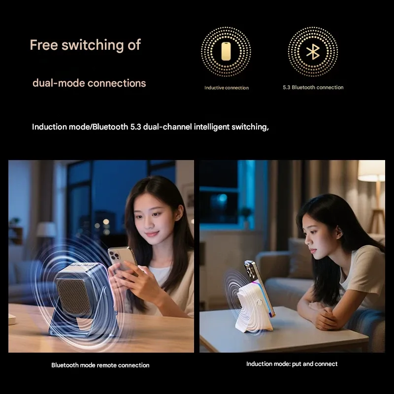 2025 New Wireless Induction Speaker - Tech Bedroom Gaming Rechargeable
