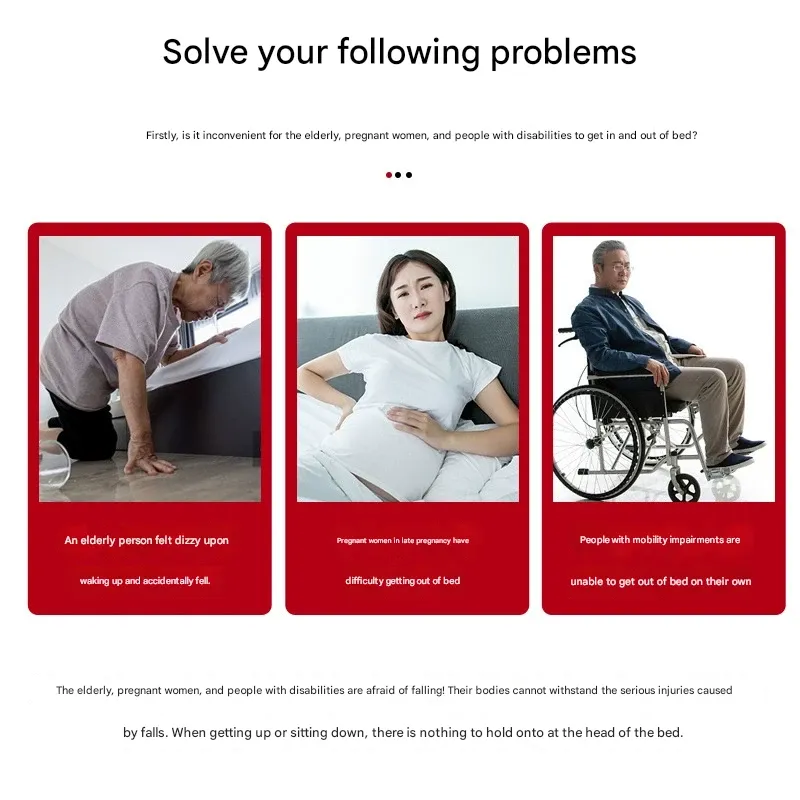 Bedside grab rail  safety rail for elderly — anti-fall bed assist handle — bed rail for seniors to aid getting up — support frame for home use