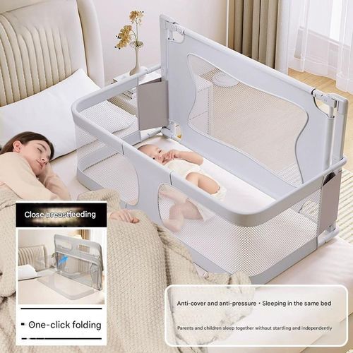 Compact Anti-Rollover Baby Bassinet - Newborn Safety Bed with Foldable & Portable Design