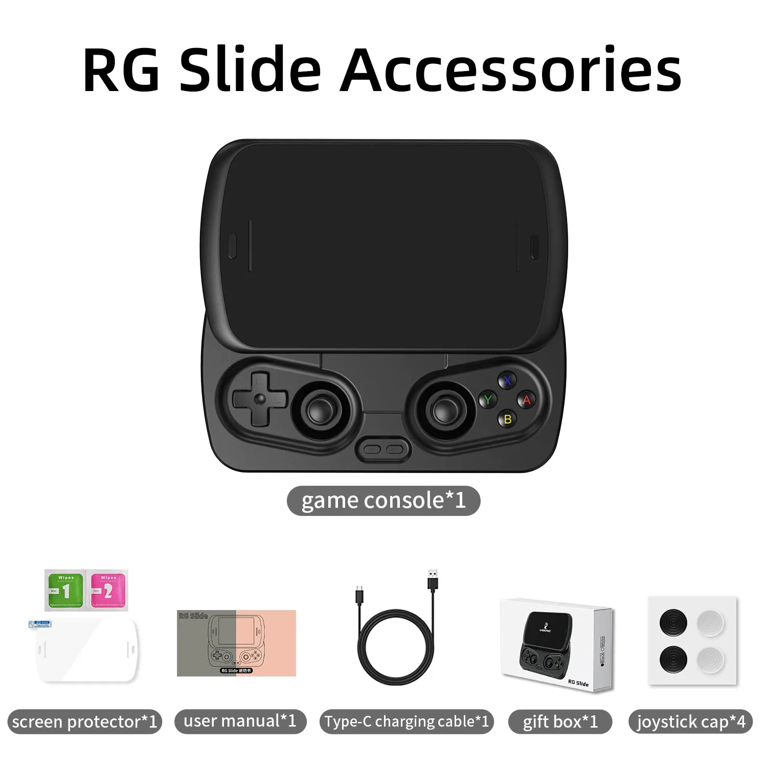 Anbernic RG Slide Open-Source Handheld Console - Android OS with Wireless HD Touchscreen & AI Gaming  Standard 8GB+128GB Configuration