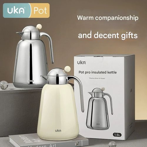 UKA Thermos Flask - Stylish Large Capacity Glass Liner Water Bottle with Temperature Display for Home Use
