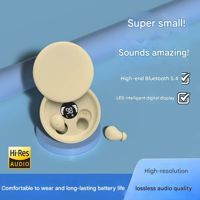 SK26 Bluetooth Slide Earphones - New In-Ear Wireless Noise Cancelling Ultra-Compact Mini Sleep Dual Earbuds
