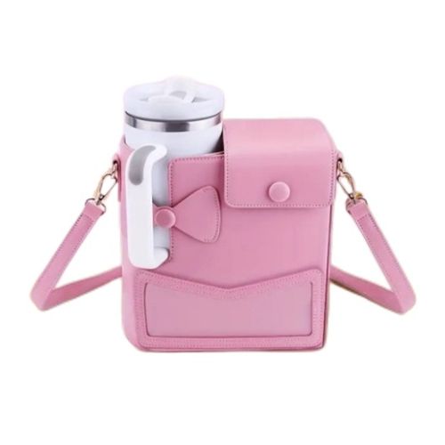 Hot selling outdoor portable shoulder strap water cup protective cover universal crossbody pink water cup storage bag Stanley Purse
