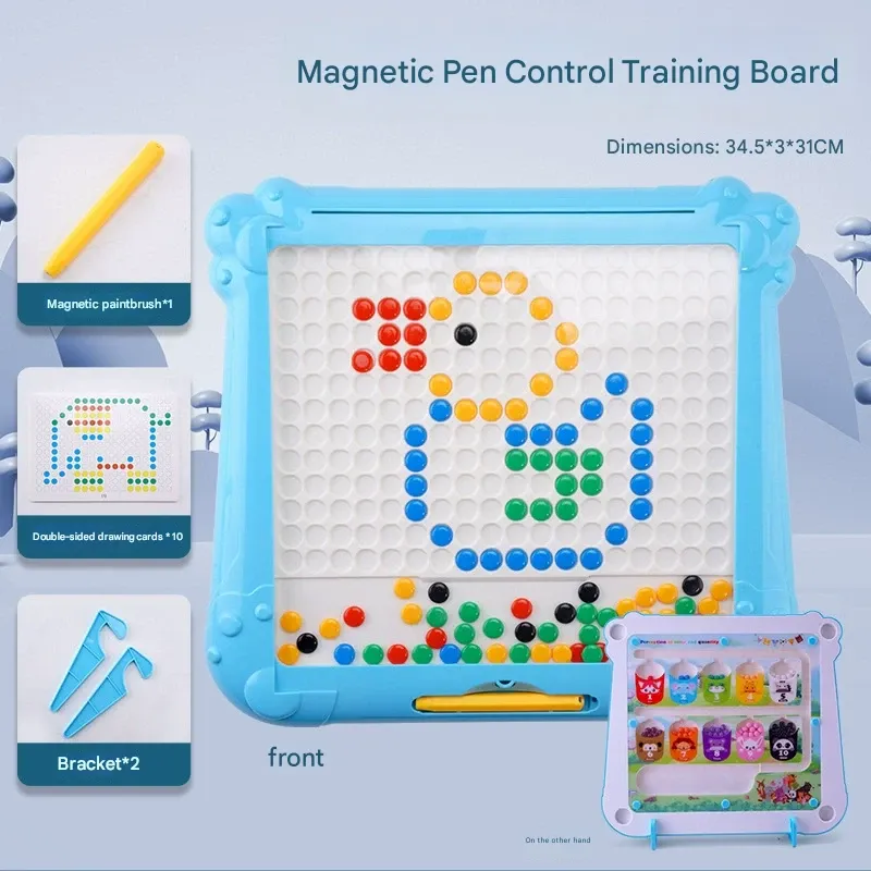 2-in-1 Magnetic Drawing Board: Kids' Pen Control Training & Magnetic Color Maze Puzzle - Educational Scientific Toy