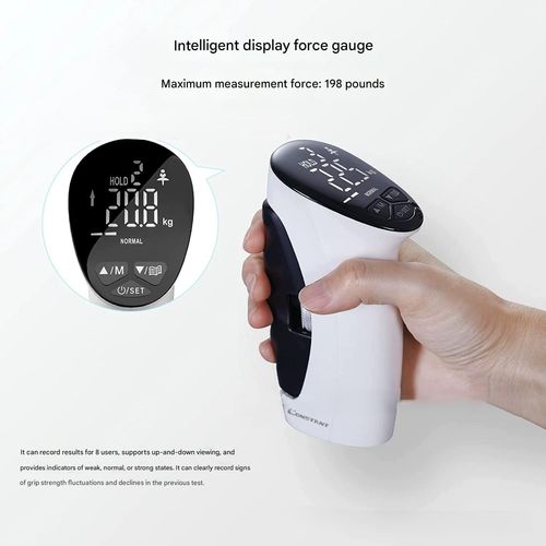 Rechargeable Digital Hand Grip Strengthener - Smart Electronic Grip Strength Trainer with LED Display for Hand Rehabilitation and Strength Building