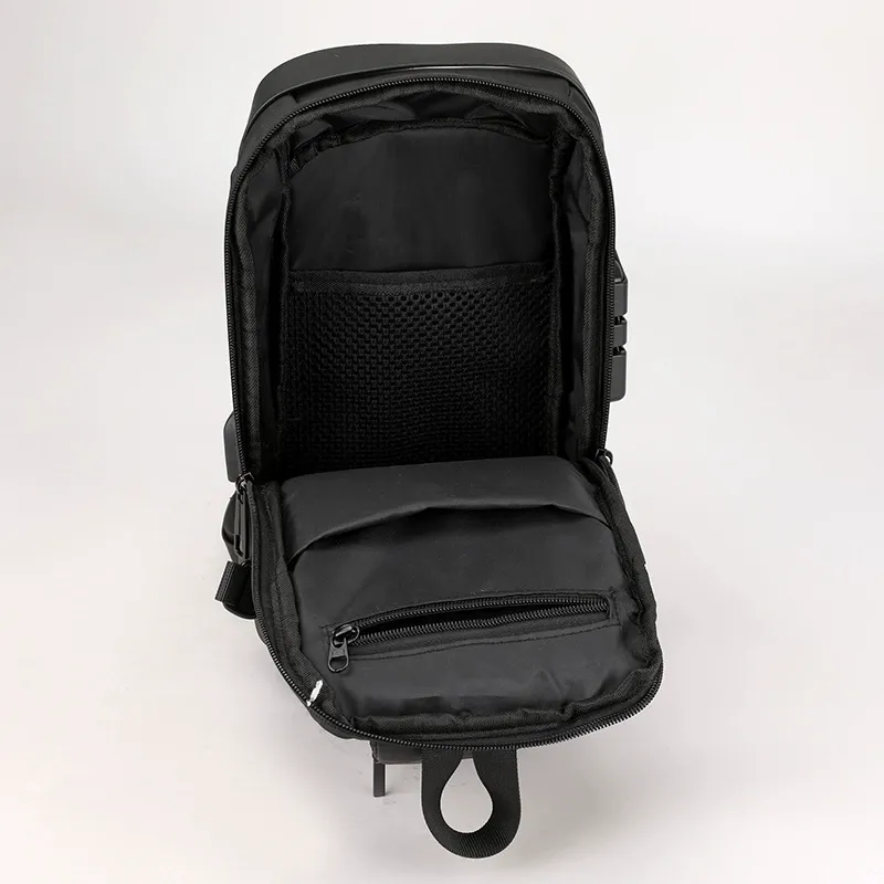 Men's Crossbody Bag with Anti-Theft Lock & USB Charging - Multi-Functional Commuter Sling Bag Converts to Power Bank