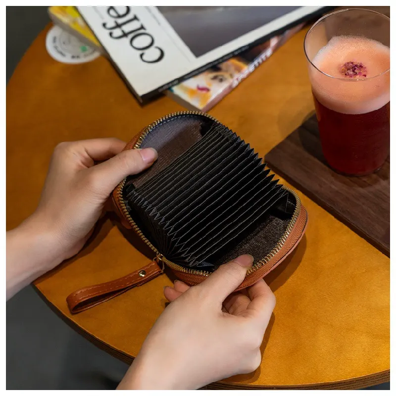 Accordion Card Case  Multi-Slot Card Holder with Large Capacity ID Card Sleeve  Zip Coin Purse