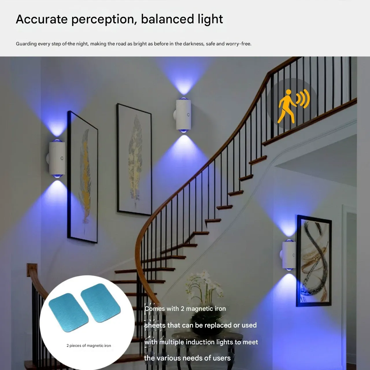 （Single pack）Hot-Selling RGB Gradient Night Light with Auto Motion Sensor & Magnetic Charging