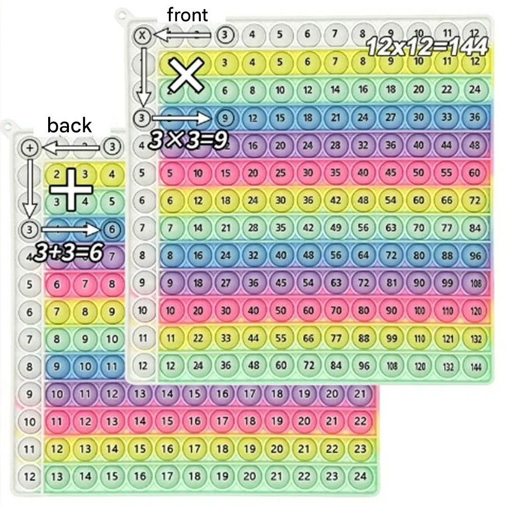 Multiplication Pop - Math Game for Kids, Addition & Multiplication Popper, Educational Bubble Press Toy