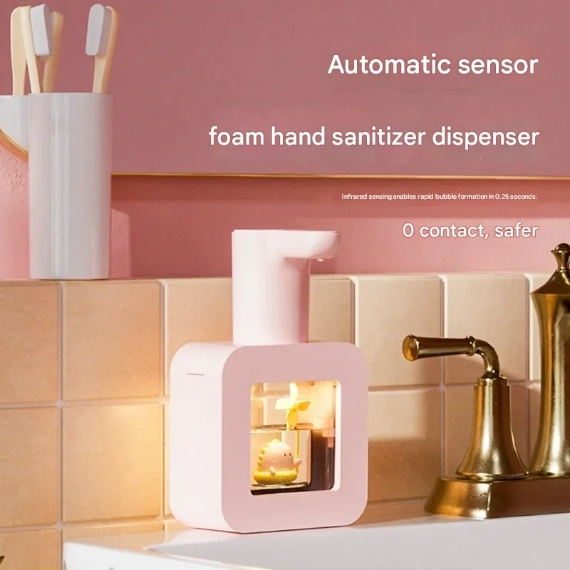 Wall-mounted automatic foam soap dispenser with smart sensor, electric children's liquid soap dispenser for home use.