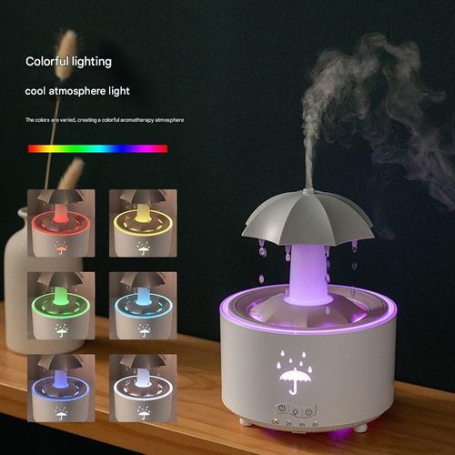 Hot sale colorful raindrop aromatherapy machine rotating water drop humidifier remote control home office water purifier