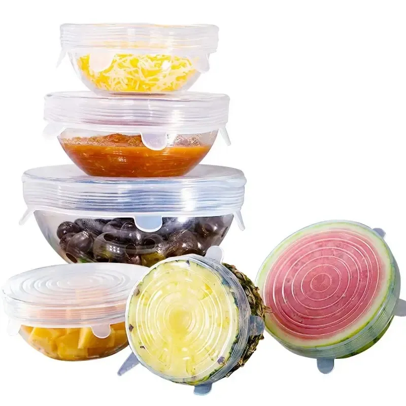 Reusable & Washable Silicone Food Covers - Food-Grade Seal Lids to Replace Plastic Wrap