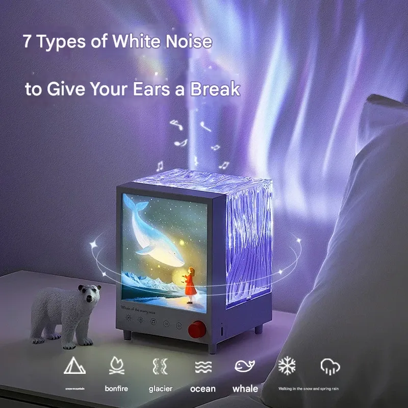 Aurora Night Light Projector - Bluetooth Speaker with Starry Sky Lighting, Creative Gift for Bedroom Decor