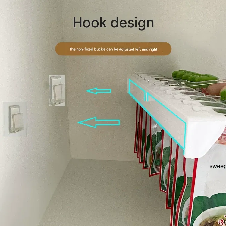 Wall-Mounted No-Drill Kitchen Rack - Organizer for Packaged Seasoning Pouches