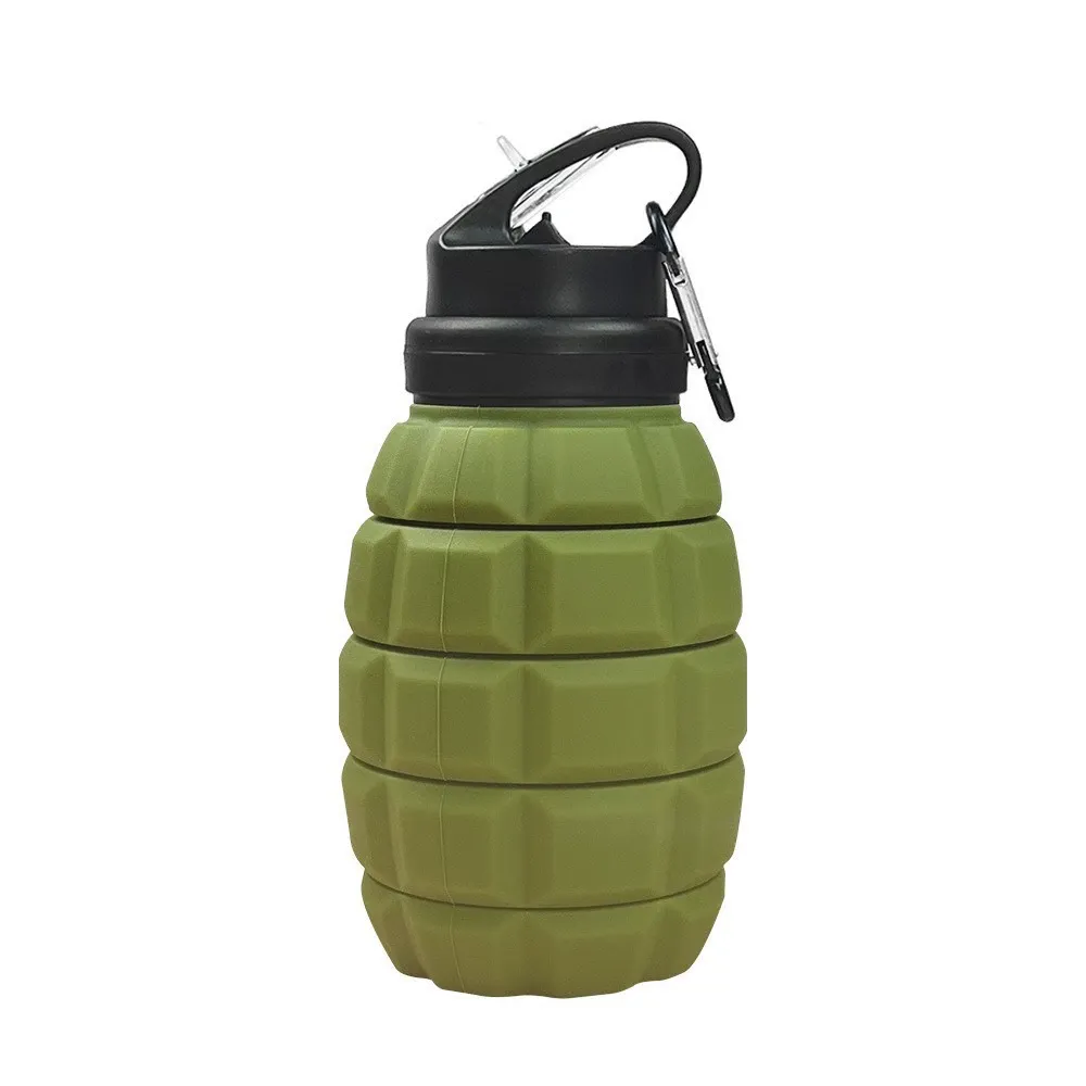 Collapsible 580ml Silicone Water Bottle - Leak-Proof Twist Cap for Outdoor Sports