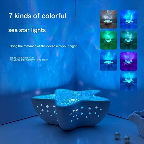 2025 New Release Starfish Night Light Projector  5-Point Star Mood Lamp with 7-Color Changing  Best Gift - Novelty Sleep Companion Ambient Light