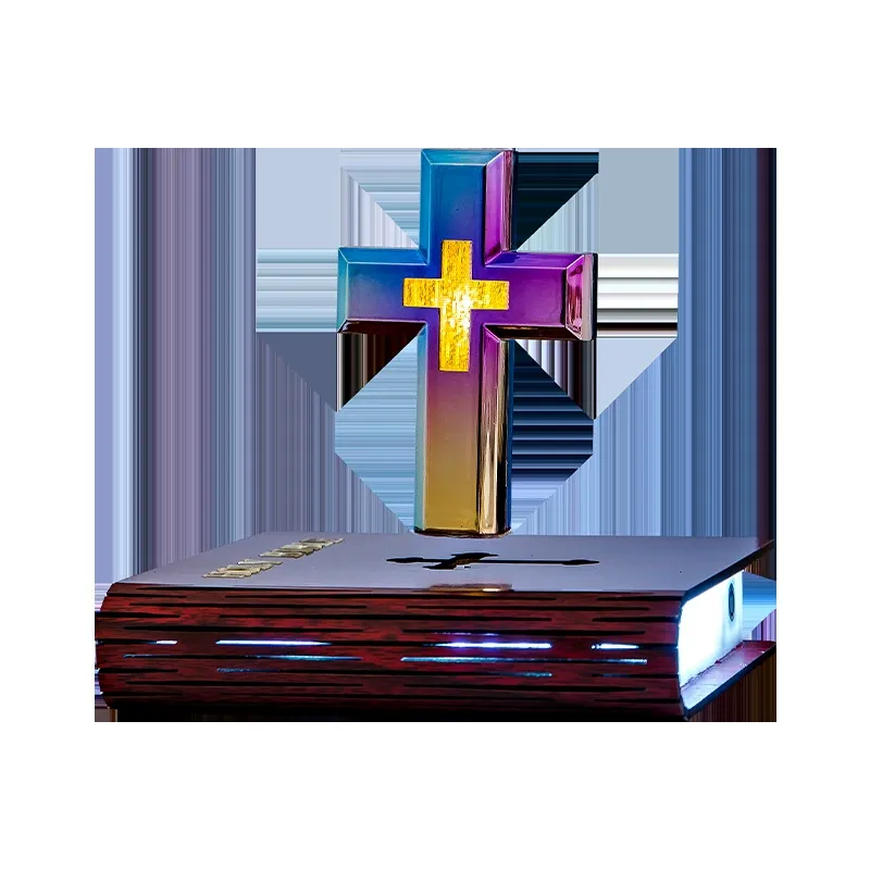 Magnetic Levitating Cross Book Mood Light - Anti-Gravity Tech Decor, a Thoughtful Gift for Teacher, Girlfriend on Valentine's Day