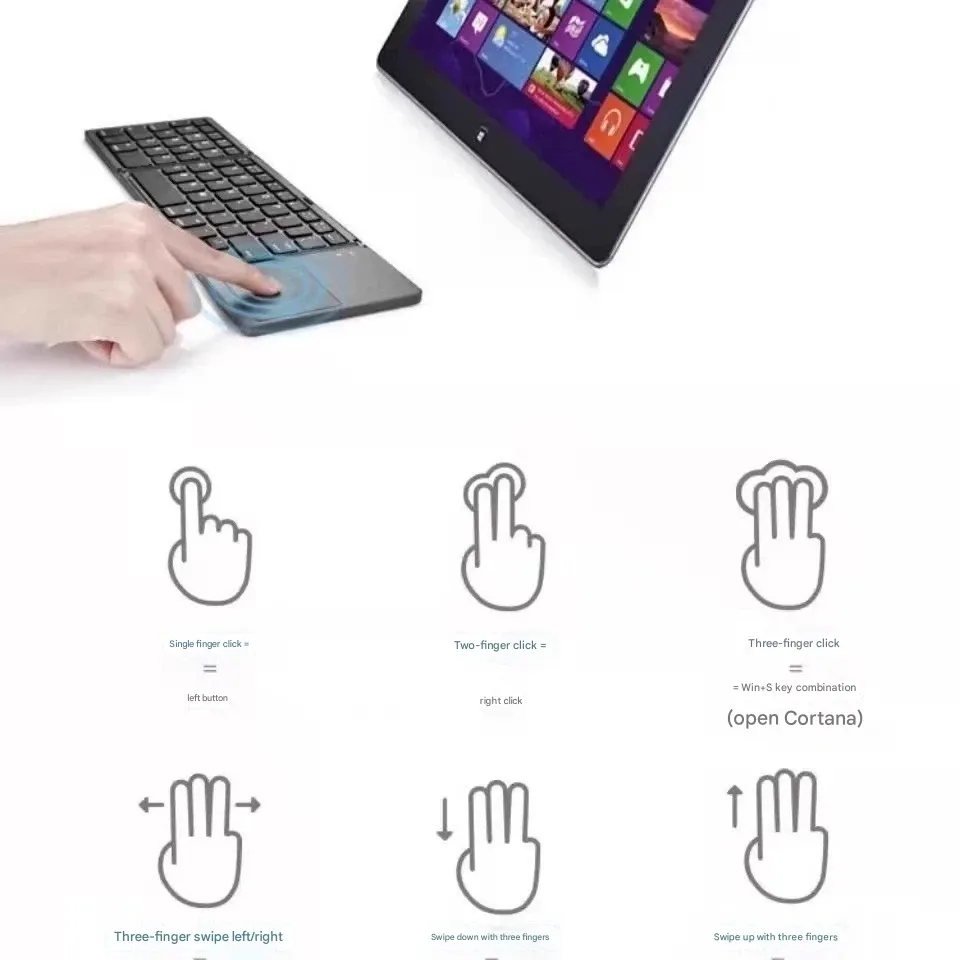 Tri-Fold Mini Wireless Bluetooth Keyboard | Compatible with Phones, Tablets & Laptops | Ultimate Portable Typing Tool