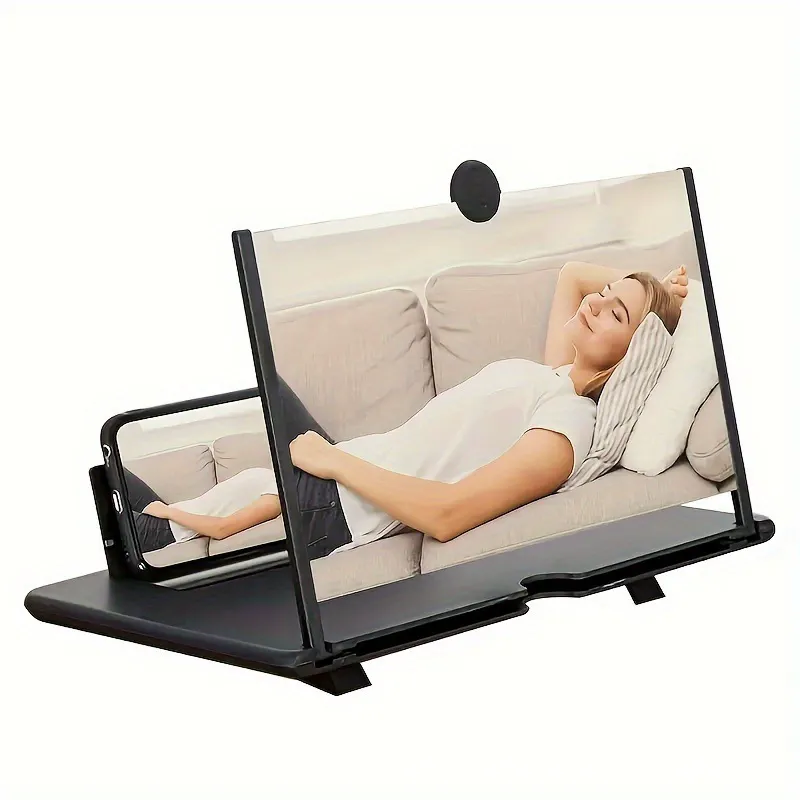 14-inch Telescopic Screen Magnifier - 3D Viewing Enlarger & Phone Stand