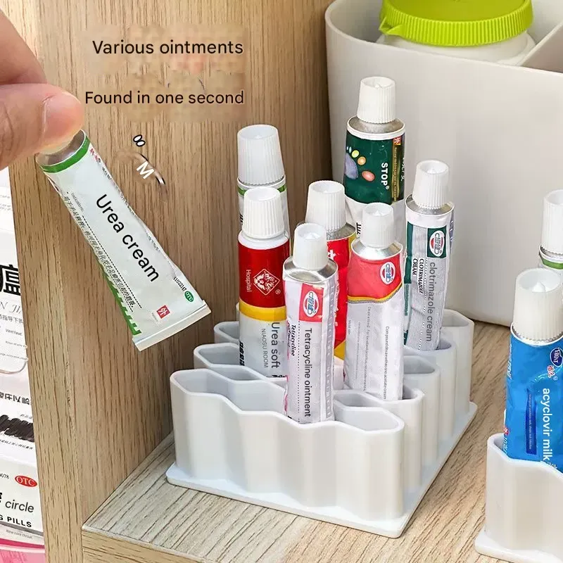 Desktop Storage Box for Tubes & Mini Cosmetics  Home Use Ointment & Cream Classification Case