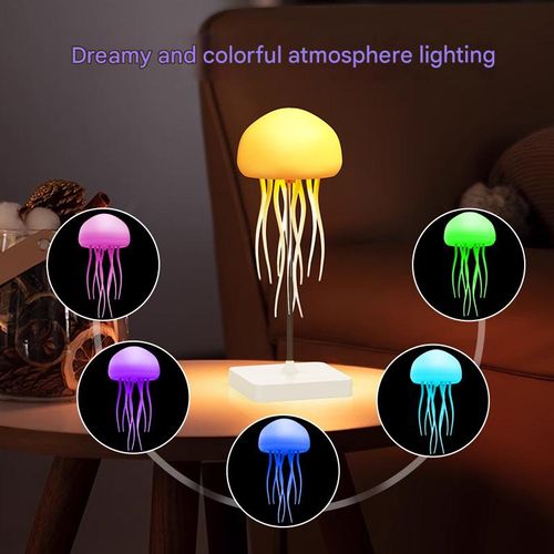 Hot-selling intelligent voice-controlled jellyfish lamp, atmosphere lamp, night lamp, flexible tentacles, colorful gradient desktop ornaments