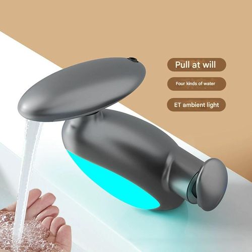ET Penguin Pull-Out Faucet - Anti-Splash Hot  Cold Swivel Spout with Mood Lighting for Bathroom Sink