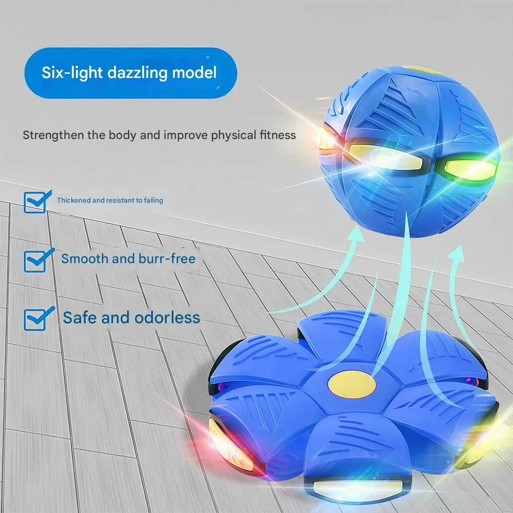LED Glowing UFO Ball - Stomp-to-Transform & Bounce Ball, Outdoor Parent-Child Interactive Toy