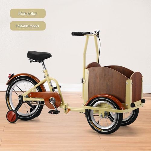 Internet celebrity foldable reverse riding cargo and pet bicycle adult and child reverse riding tricycle