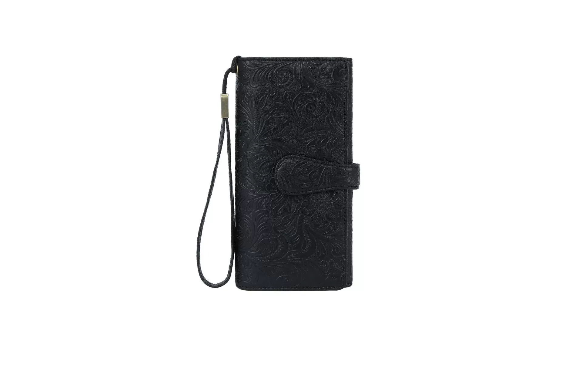 New retro niche wallet - Ethnic style 3D embossed pattern multi-card slot large capacity long clutch purse