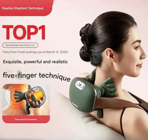 Elephantos N7 Master Neck & Shoulder Massager - Cervical Spine Massage Device for Trapezius Muscle Relief (Ideal Birthday Gift)
